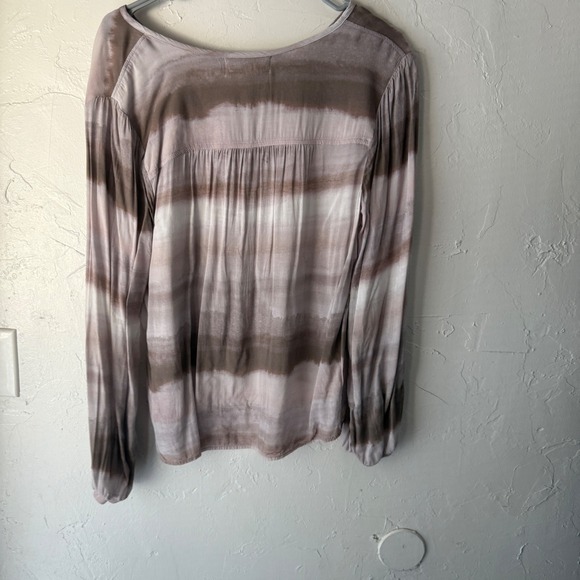 Cloth & Stone Blouse Top Women's Medium Long Sleeve Rayon Button Up Tie Dye - Picture 6 of 8